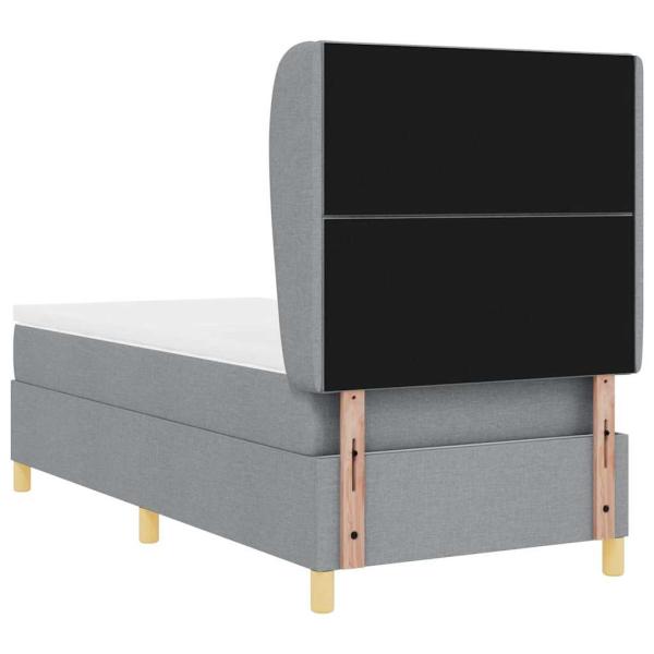 Boxspringbett mit Matratze Hellgrau 100x200 cm Stoff