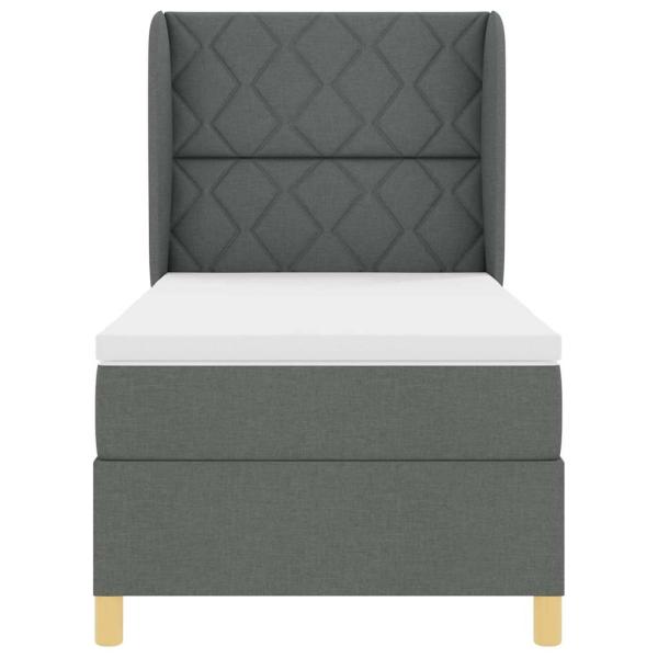 Boxspringbett mit Matratze Dunkelgrau 100x200 cm Stoff
