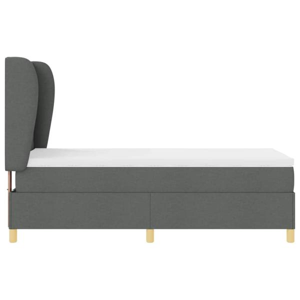 Boxspringbett mit Matratze Dunkelgrau 100x200 cm Stoff