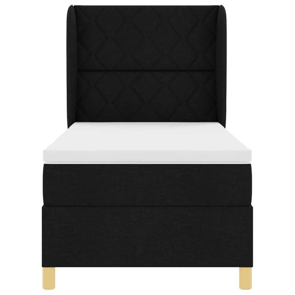 Boxspringbett mit Matratze Schwarz 100x200 cm Stoff