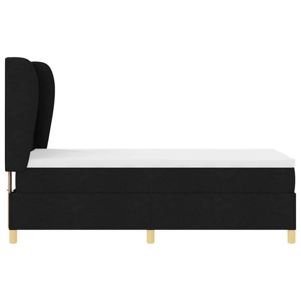 Boxspringbett mit Matratze Schwarz 100x200 cm Stoff