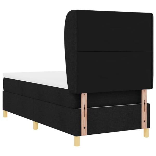 Boxspringbett mit Matratze Schwarz 100x200 cm Stoff