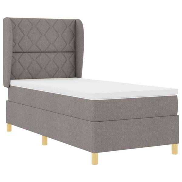 Boxspringbett mit Matratze Taupe 100x200 cm Stoff