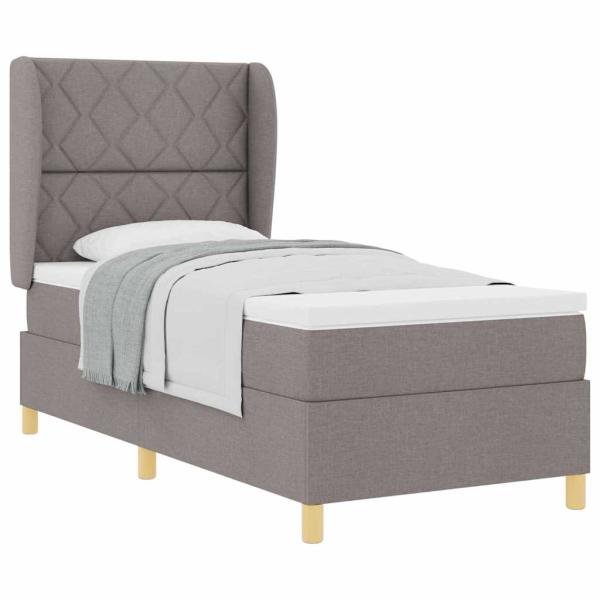 Boxspringbett mit Matratze Taupe 100x200 cm Stoff