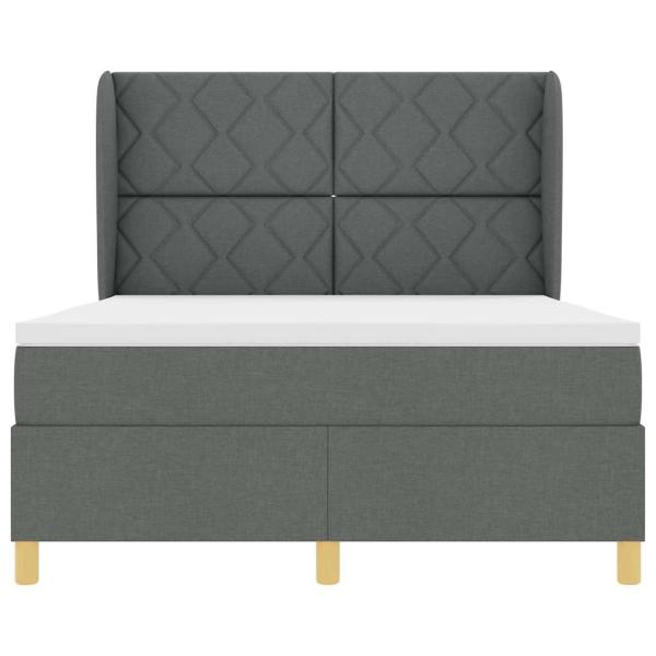 Boxspringbett mit Matratze Dunkelgrau 140x200 cm Stoff