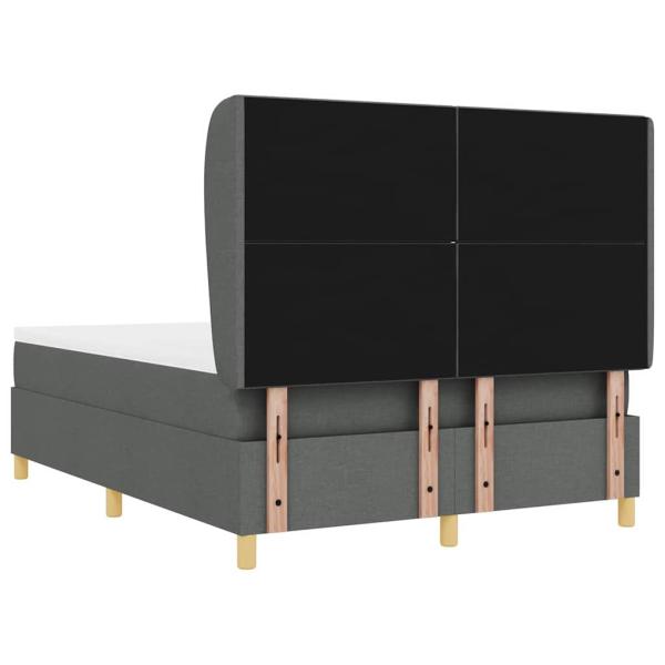 Boxspringbett mit Matratze Dunkelgrau 140x200 cm Stoff