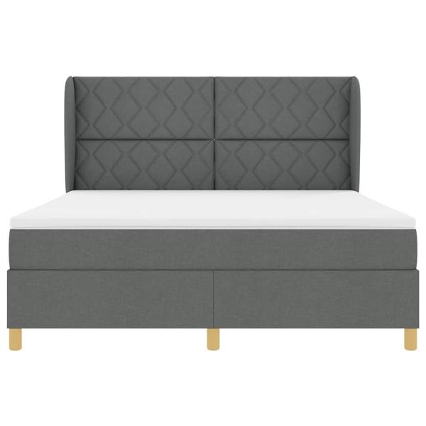 Boxspringbett mit Matratze Dunkelgrau 180x200 cm Stoff
