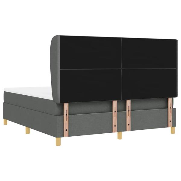 Boxspringbett mit Matratze Dunkelgrau 180x200 cm Stoff