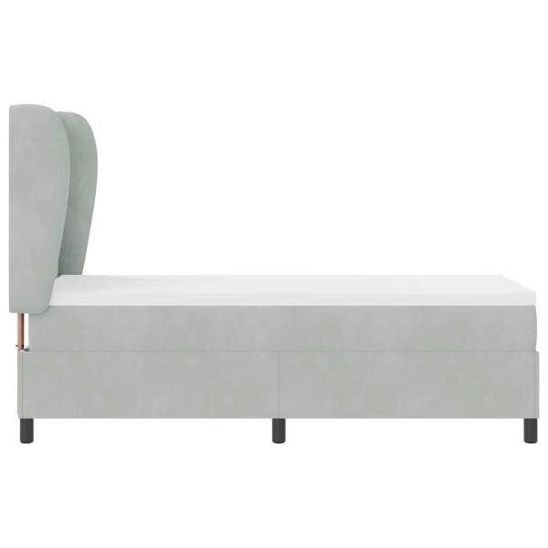 Boxspringbett mit Matratze Hellgrau 80x200 cm Samt
