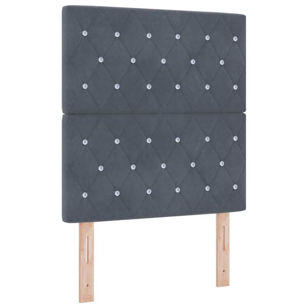 Boxspringbett mit Matratze Dunkelgrau 80x200 cm Samt