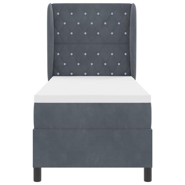 Boxspringbett mit Matratze Dunkelgrau 80x200 cm Samt