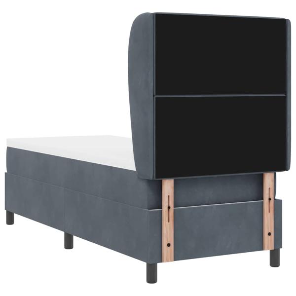 Boxspringbett mit Matratze Dunkelgrau 80x200 cm Samt