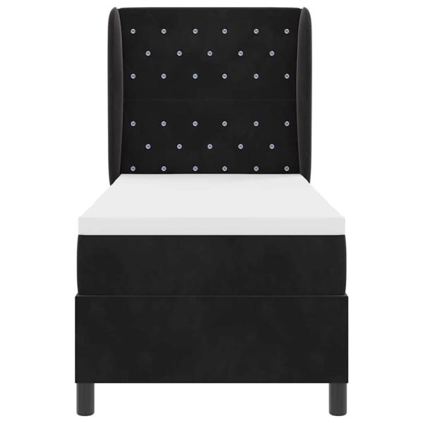 Boxspringbett mit Matratze Schwarz 80x200 cm Samt