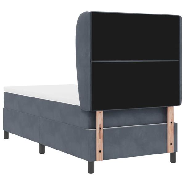 Boxspringbett mit Matratze Dunkelgrau 90x200 cm Samt