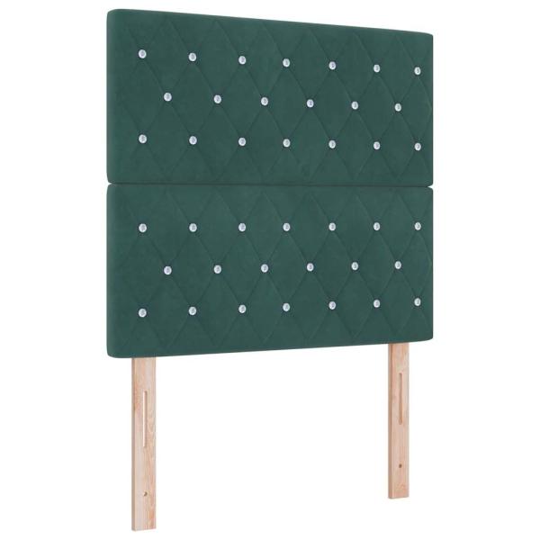 Boxspringbett mit Matratze Dunkelgrün 90x200 cm Samt