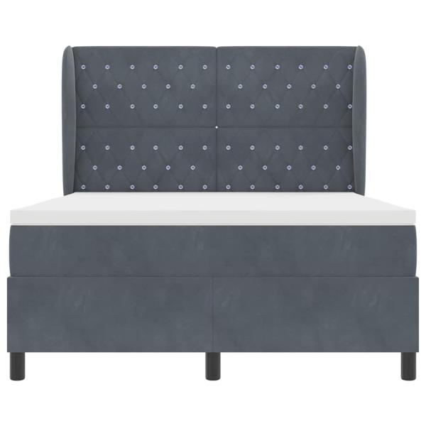 Boxspringbett mit Matratze Dunkelgrau 140x190 cm Samt