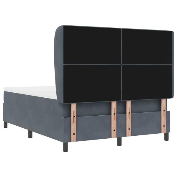 Boxspringbett mit Matratze Dunkelgrau 140x190 cm Samt