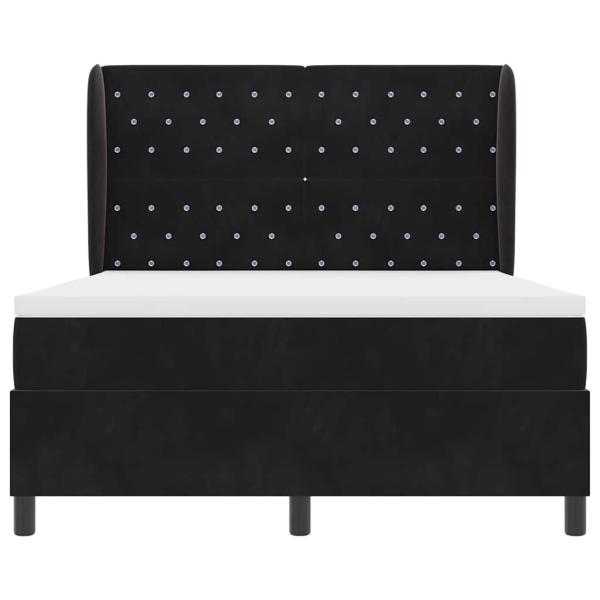 Boxspringbett mit Matratze Schwarz 140x190 cm Samt