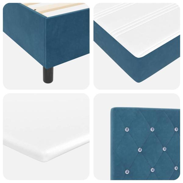 Boxspringbett mit Matratze Dunkelblau 140x190 cm Samt