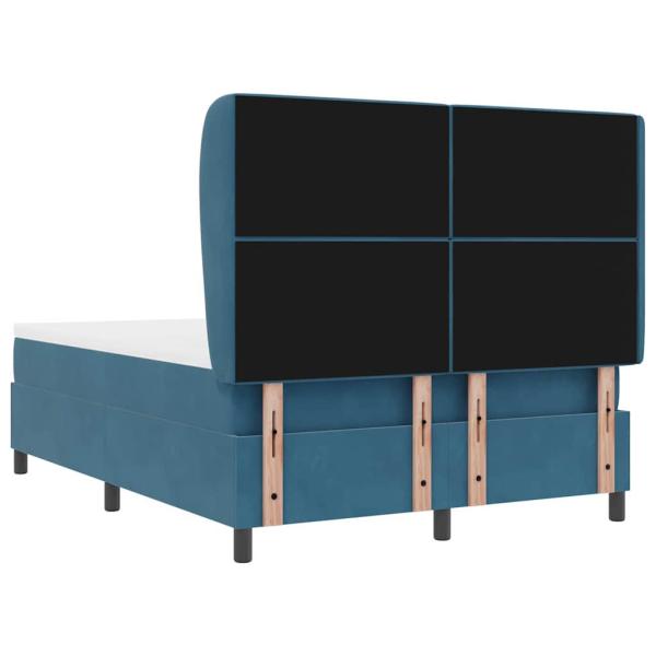 Boxspringbett mit Matratze Dunkelblau 140x190 cm Samt