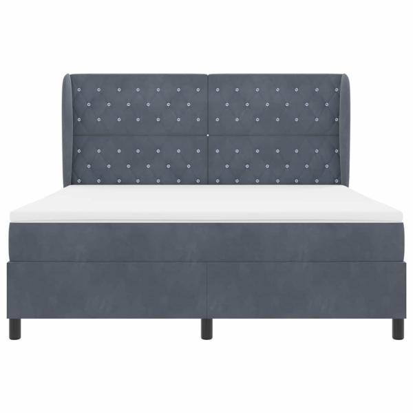 Boxspringbett mit Matratze Dunkelgrau 180x200 cm Samt