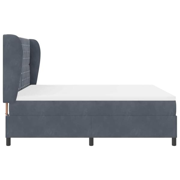 Boxspringbett mit Matratze Dunkelgrau 180x200 cm Samt