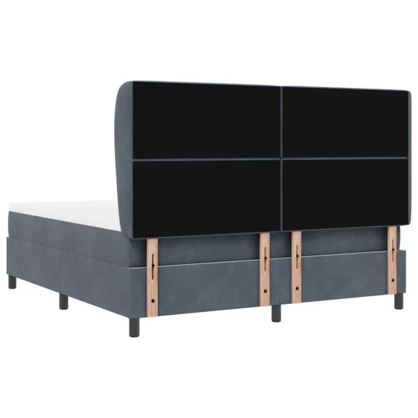 Boxspringbett mit Matratze Dunkelgrau 180x200 cm Samt