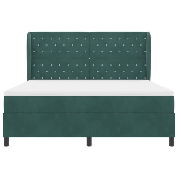 Boxspringbett mit Matratze Dunkelgrün 180x200 cm Samt
