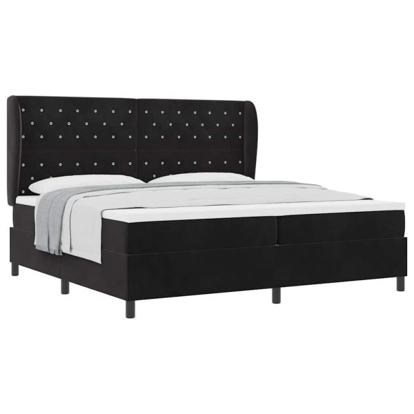 Boxspringbett mit Matratze Schwarz 200x200 cm Samt
