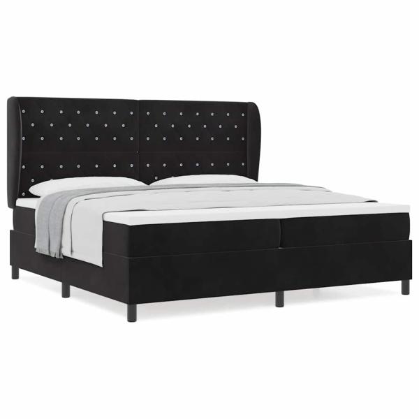 Boxspringbett mit Matratze Schwarz 200x200 cm Samt
