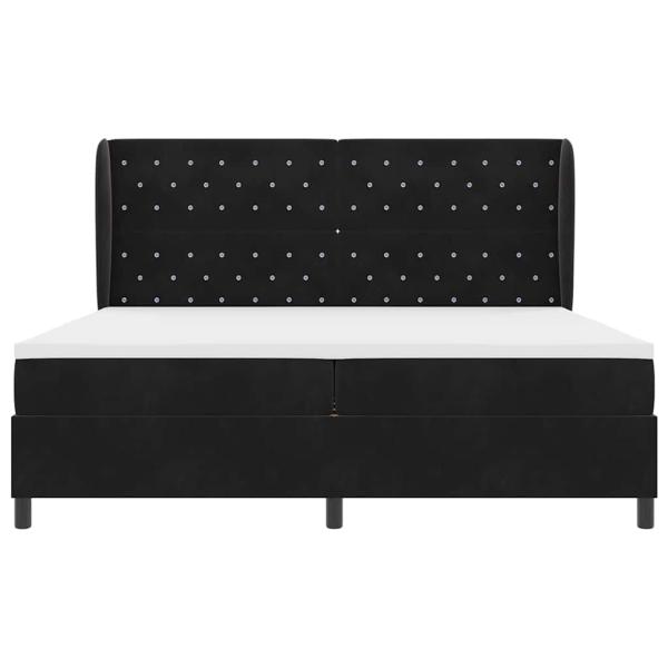 Boxspringbett mit Matratze Schwarz 200x200 cm Samt