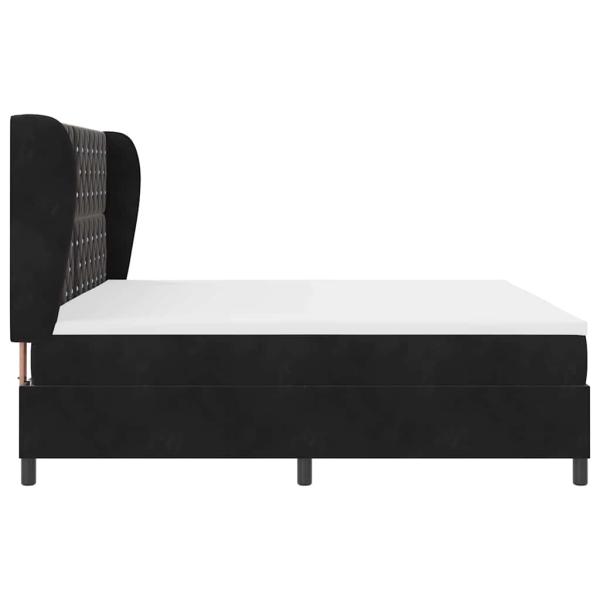 Boxspringbett mit Matratze Schwarz 200x200 cm Samt