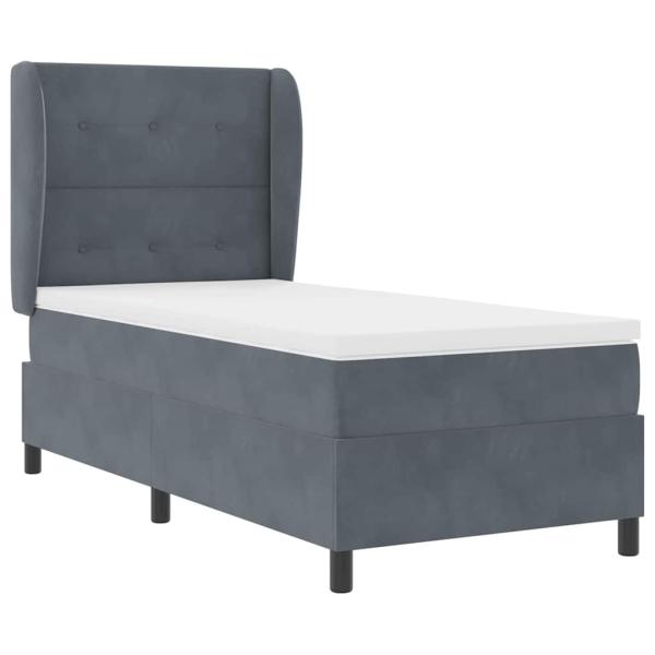 Boxspringbett mit Matratze Dunkelgrau 80x200 cm Samt