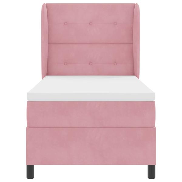 Boxspringbett mit Matratze Rosa 90x190 cm Samt