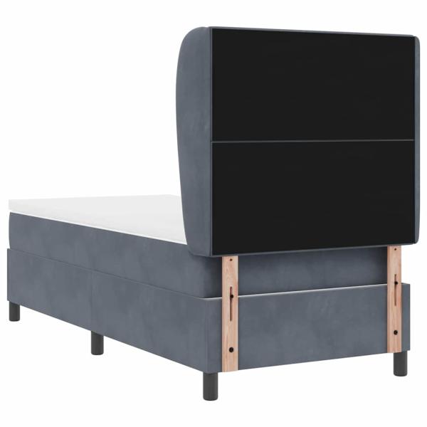 Boxspringbett mit Matratze Dunkelgrau 90x200 cm Samt