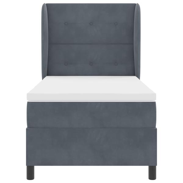 Boxspringbett mit Matratze Dunkelgrau 90x200 cm Samt