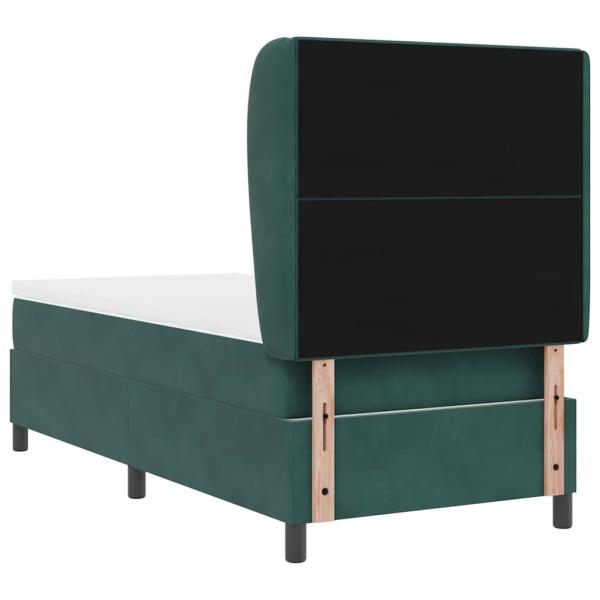 Boxspringbett mit Matratze Dunkelgrün 90x200 cm Samt