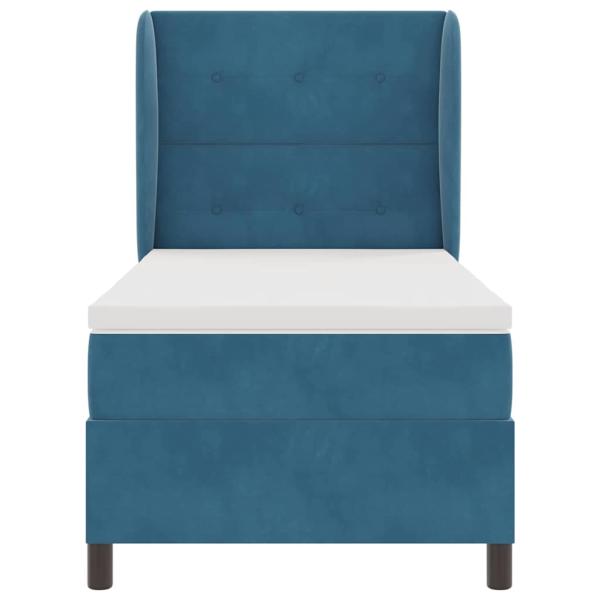 ARDEBO.de - Boxspringbett mit Matratze Dunkelblau 90x200 cm Samt