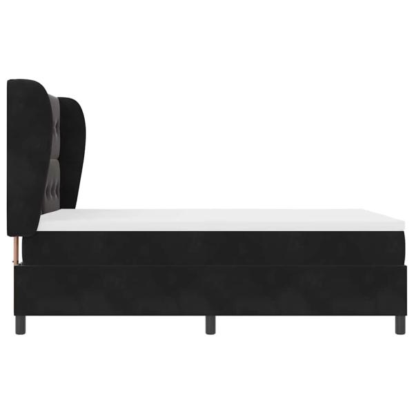 Boxspringbett mit Matratze Schwarz 140x190 cm Samt