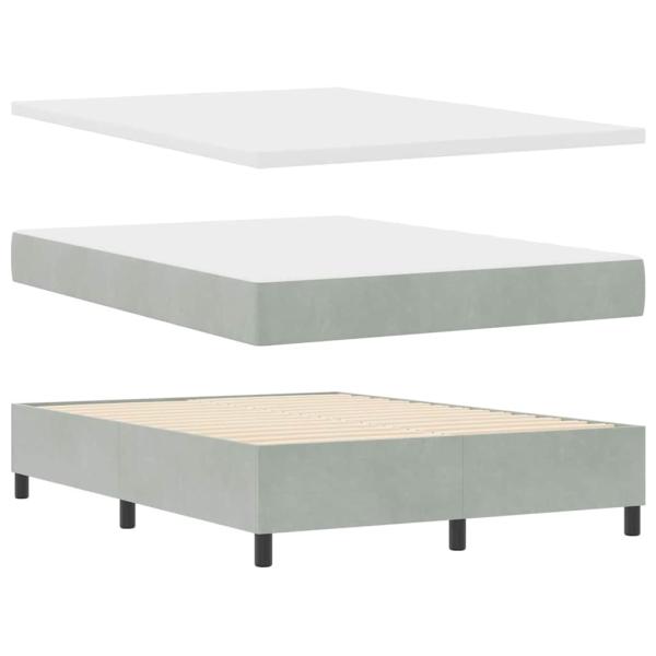 Boxspringbett mit Matratze Hellgrau 140x200 cm Samt