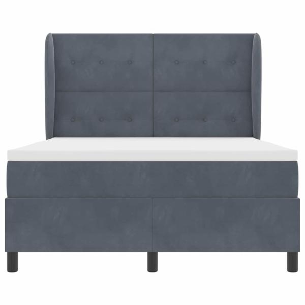 Boxspringbett mit Matratze Dunkelgrau 140x200 cm Samt