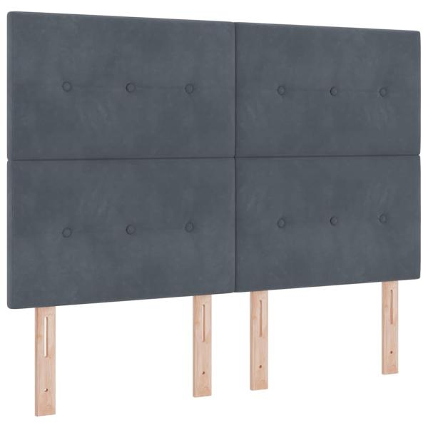 Boxspringbett mit Matratze Dunkelgrau 140x200 cm Samt