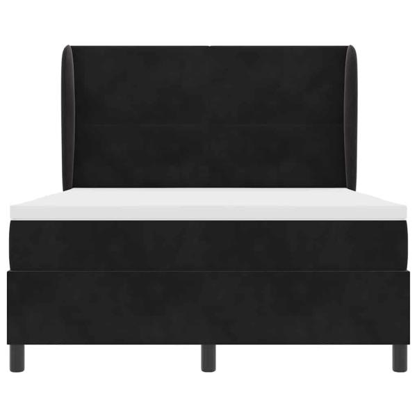Boxspringbett mit Kopfteil Schwarz 200 x 140 cm Samt