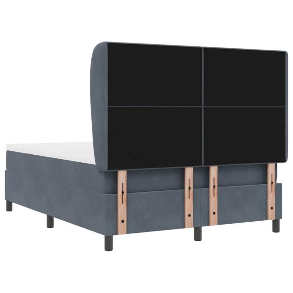 Boxspringbett mit Kopfteil Dunkelgrau 200 x 160 cm Samt