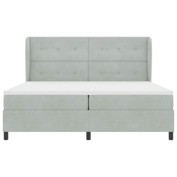 Boxspringbett mit Matratze Hellgrau 200x200 cm Samt