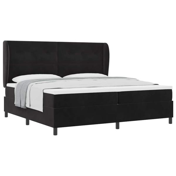 Boxspringbett mit Matratze Schwarz 200x200 cm Samt