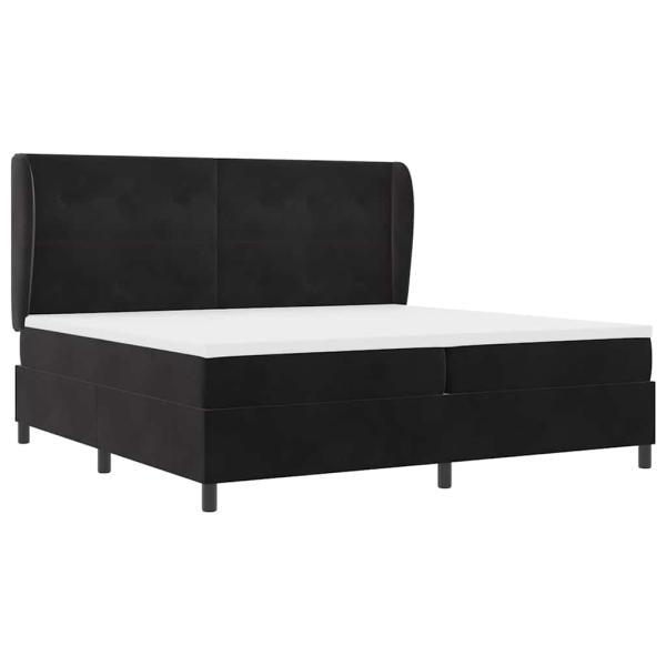 Boxspringbett mit Matratze Schwarz 200x200 cm Samt