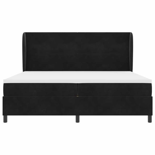 Boxspringbett mit Matratze Schwarz 200x200 cm Samt