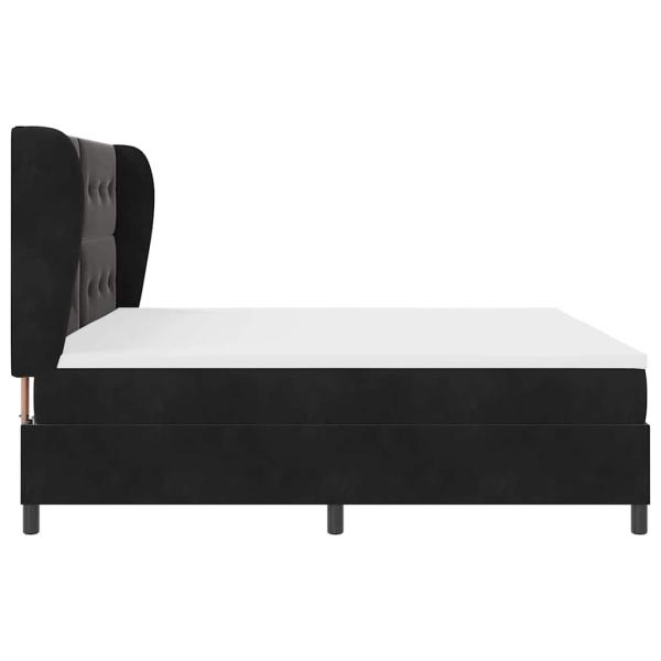 Boxspringbett mit Matratze Schwarz 200x200 cm Samt