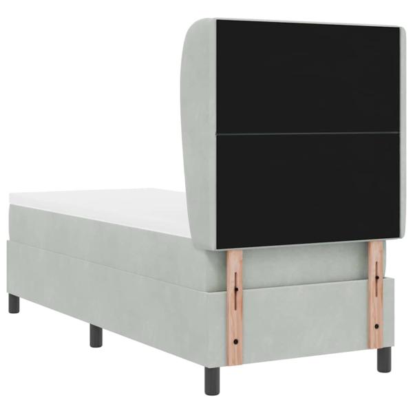 Boxspringbett mit Matratze Hellgrau 80x200 cm Samt